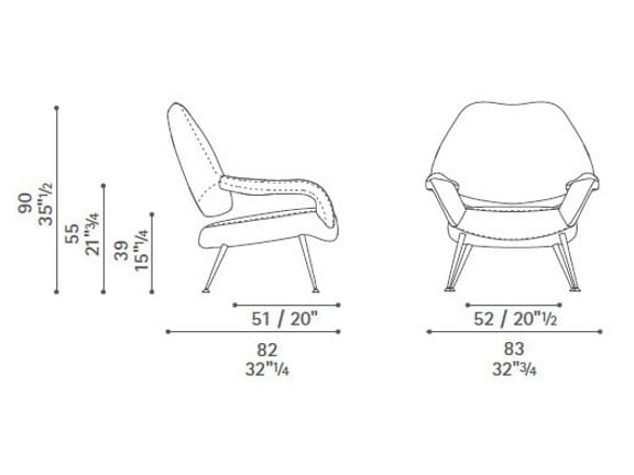Тканевое кресло с подлокотниками Poltrona Frau коллекция-диваны и кресла ARCH-00091850 - Вид №2