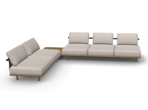 5-местный тканевый угловой садовый диван