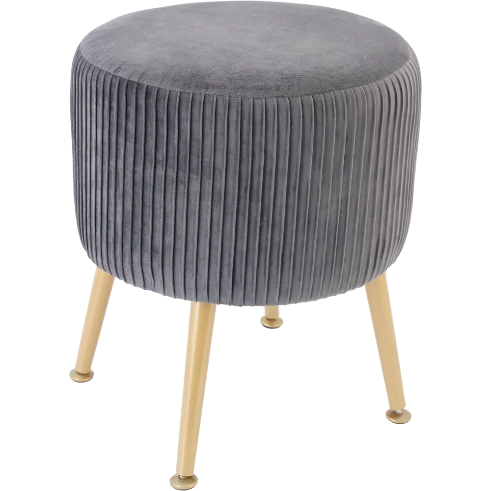 Табурет круглый мягкий Atmosphera 166595B ø35 h42 см, цвет серый STLM-2032247