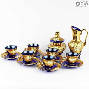 3369 ORIGINALMURANOGLASS Синий чайный сервиз trefuochi - муранское стекло OMG 8 см