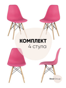 90554042 Комплект кухонных стульев 4 шт DSW Style 81х42х46 см пластик цвет розовый TIANJIN COTEC TRADE CO.,LTD STLM-0278893 СТУЛ ГРУП