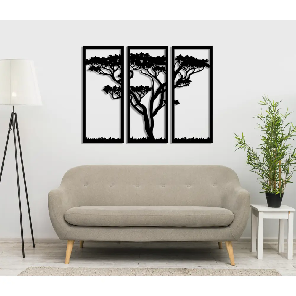 Панно декоративное Африканское дерево МДФ 25x59 см черное Santreyd STLM-2010067 - Вид №1