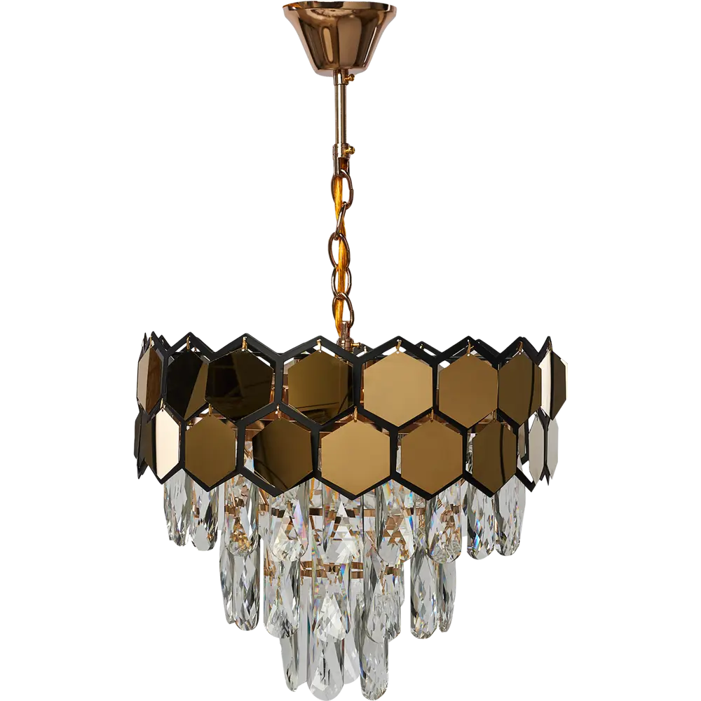 Люстра каскадная хрустальная подвесная Wink Майя E1925/6, 6 ламп, 18 м², цвет золотистый STLM-2153096 - Вид №2