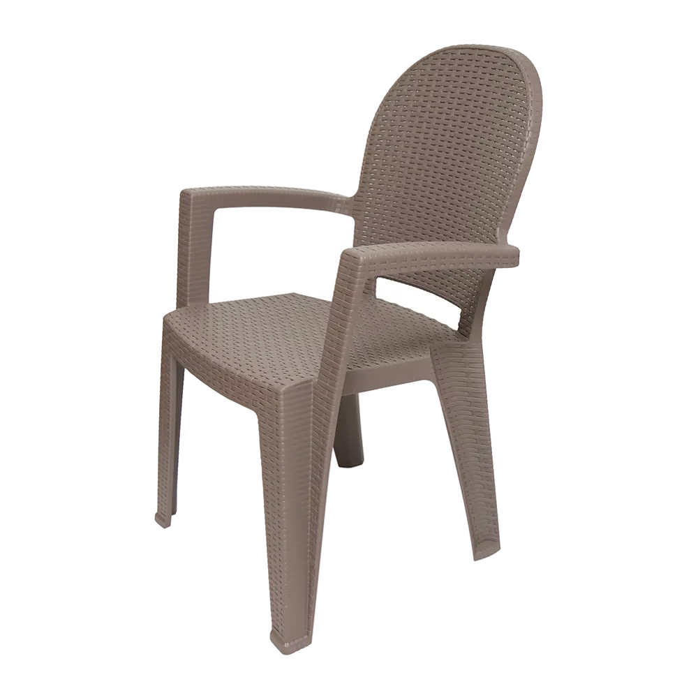 Стул садовый Ротанг СПР ТМ 59x91x52 см пластик темный мокко Santreyd STLM-2062002