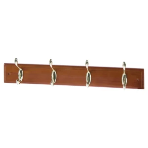 Вешалка настенная для одежды 4/2 крючков 40х9.5х7 см цвет темная сосна
