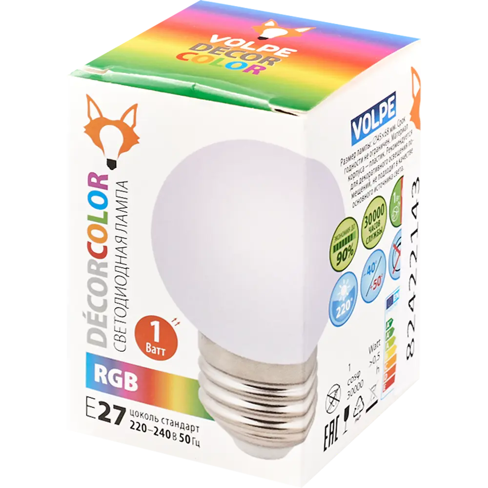 Светодиодная лампа Volpe RGB E27 с эффектом цветного шара 82422143 STLM-0027074 - Вид №6