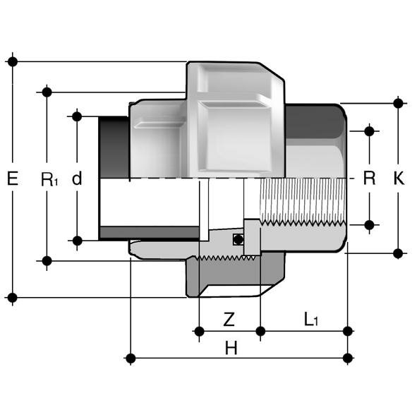 SANIT 1727000S099 Адаптер соединение, PP на латуни, цилиндрическая трубка с внутренней резьбой для Heizelemenmuffenschweißen  - Вид №1