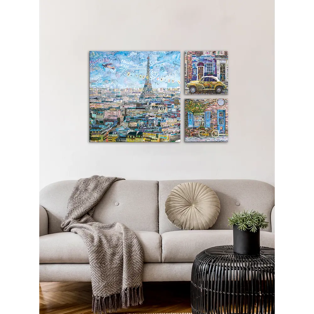 Картина на МДФ Улочки Парижа 30x60 см 3 шт POSTERMARKET STLM-2065195 - Вид №4