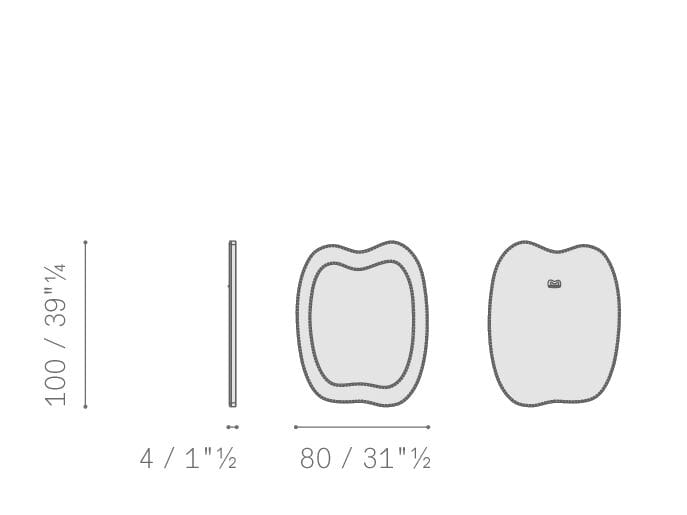 Настенное зеркало с кожаной рамкой Poltrona Frau SQUASH ARCH-00050479 - Вид №2