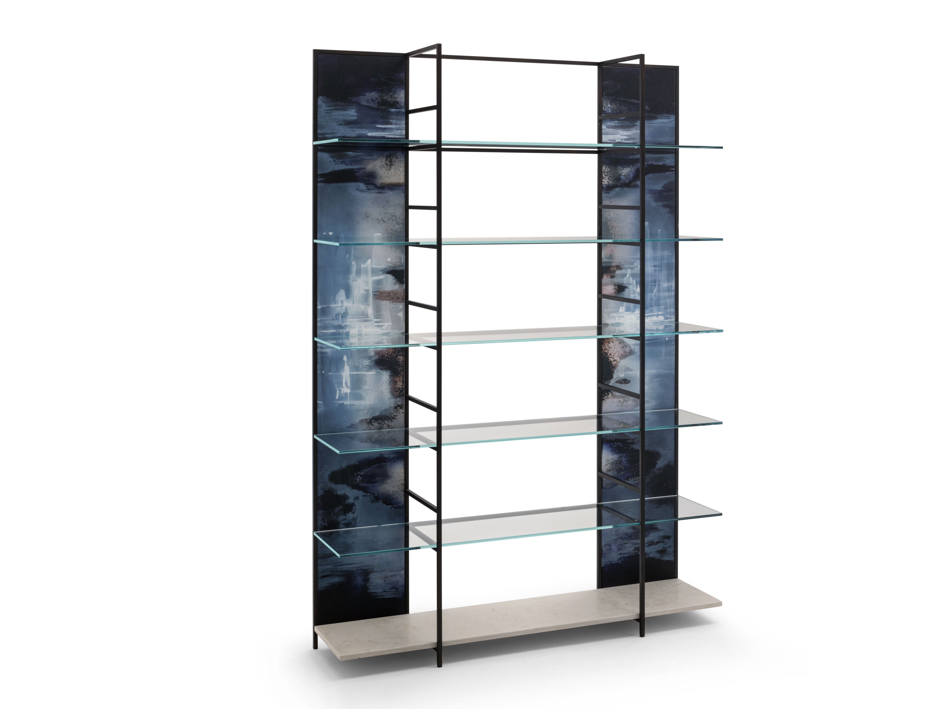 Отдельно стоящий книжный шкаф из стекла и металла ARTE VENEZIANA итальянские пейзажи ARCH-00019260