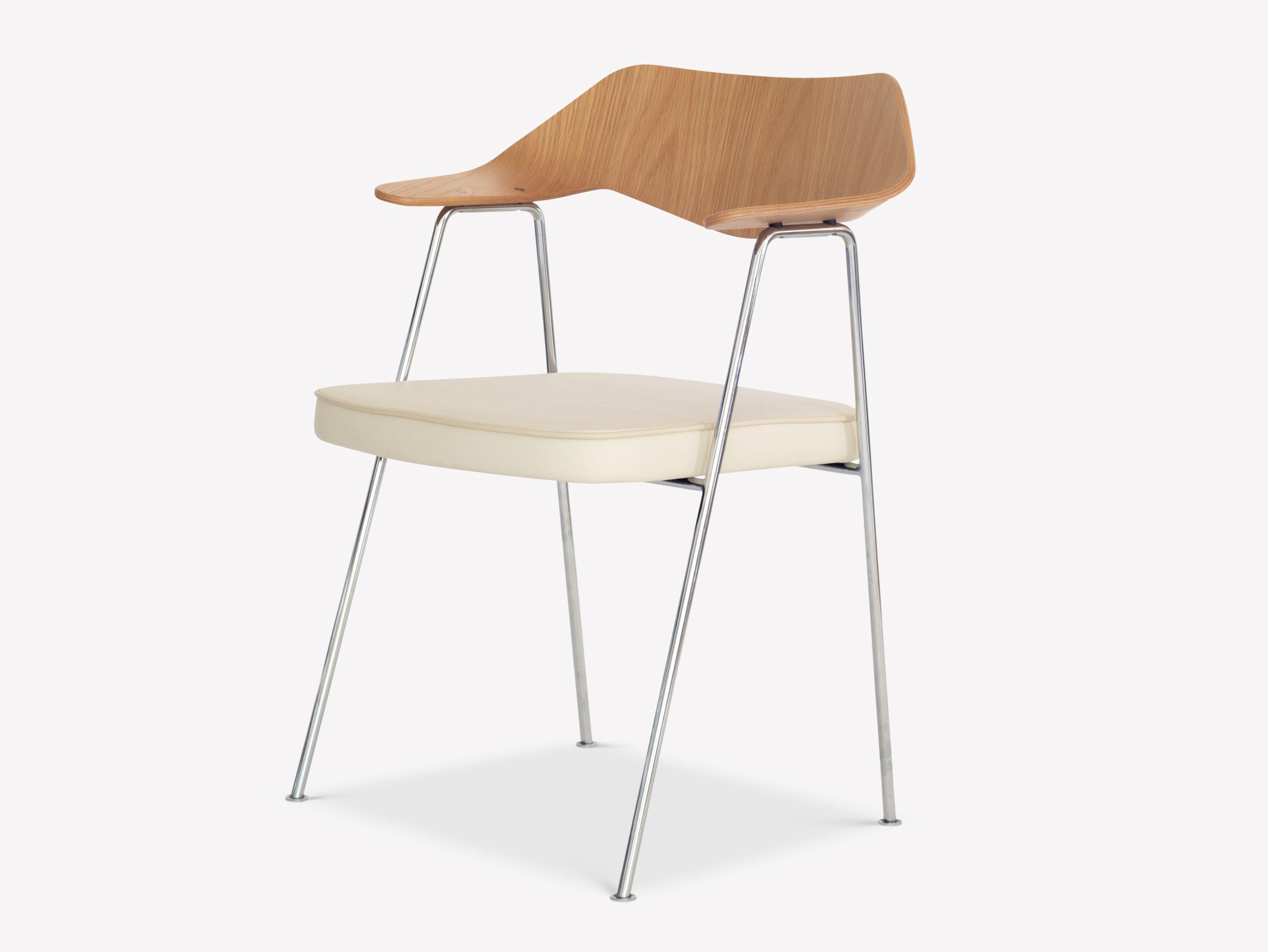 Стул с подлокотниками из кожи и шпона Case 675 ARCH-00046033 - Вид №40