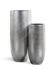 41.3317-04-014-SLV-95 Кашпо  Effectory - серия Metal - Высокий округлый конус - Серебро Цветочная коллекция