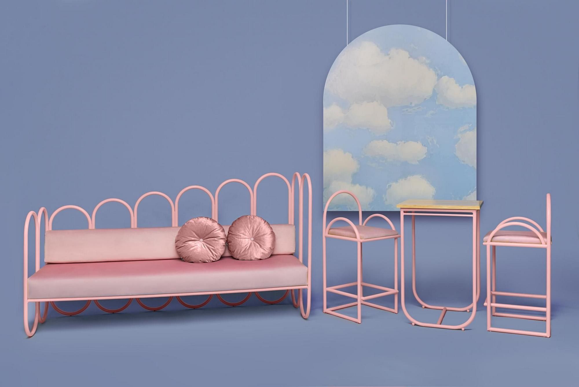 Высокий металлический стул с мягким сиденьем Houtique ARCH-00114337 - Вид №10