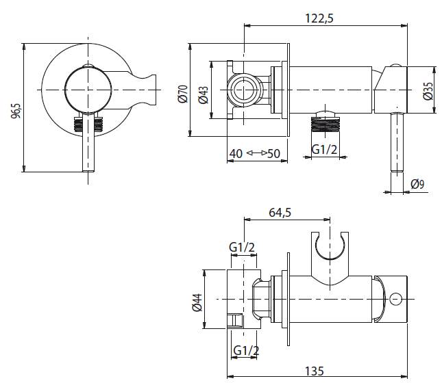 PTR01801 Гигиенический душ M&Z Kit bidet Santreyd  - Вид №1