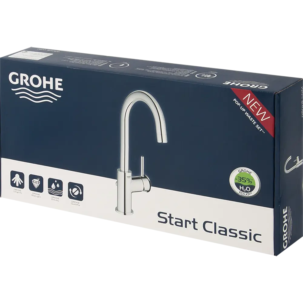 Смеситель для раковины Grohe Start Classic однорычажный с высоким изливом цвет хром Bau Classic STLM-2192580 - Вид №2