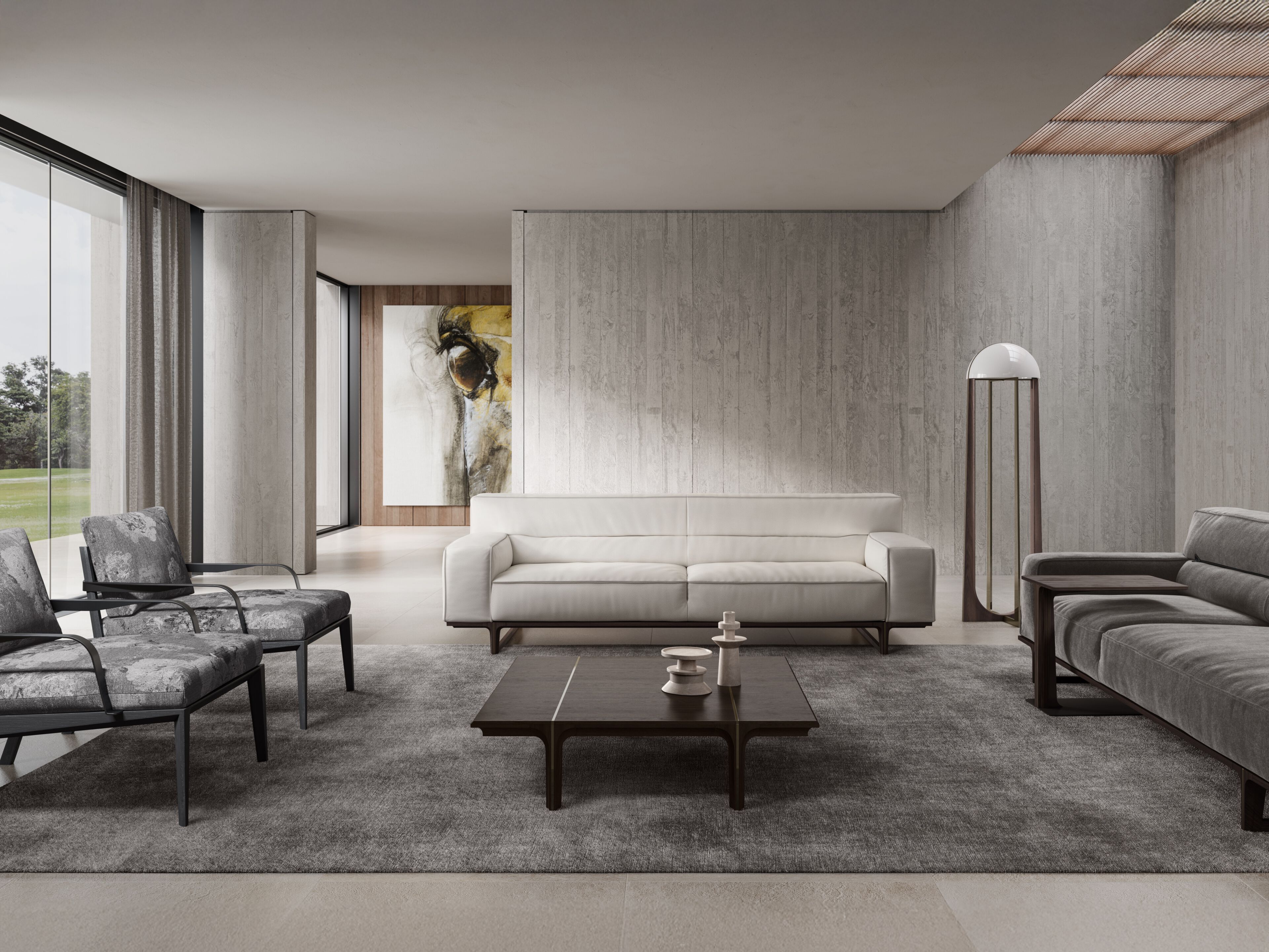 Модульный угловой диван из ткани Natuzzi Italia кендо ARCH-00124059 - Вид №5