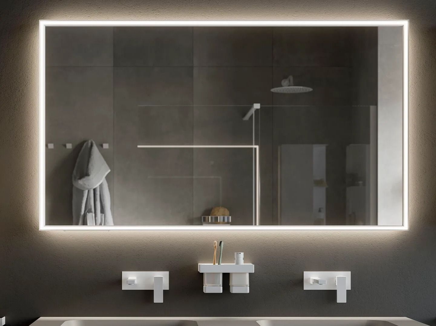 Зеркало со встроенным освещением для ванной комнаты INDA® PIRANO + ARCH-00100076