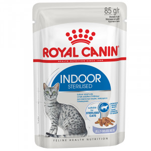 ПР0052022*12 Корм для кошек Indoor для домашних (желе) пауч 85г (упаковка - 12 шт) ROYAL CANIN