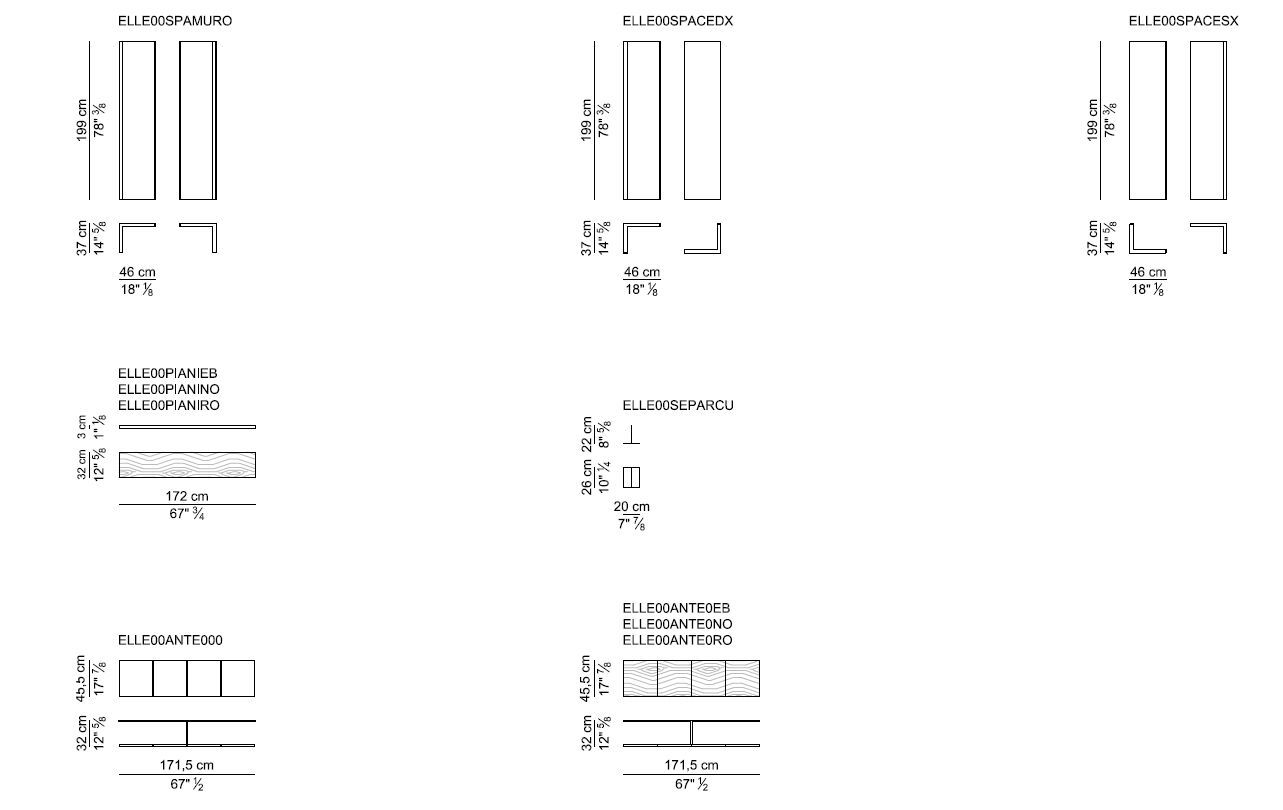 Деревянный самонесущий двухсторонний книжный шкаф i 4 Mariani ARCH-00092414 - Вид №9