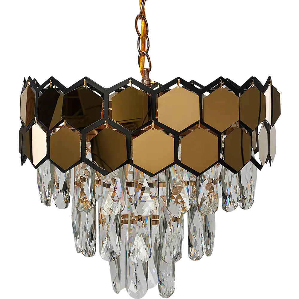 Люстра каскадная хрустальная подвесная Wink Майя E1925/6, 6 ламп, 18 м², цвет золотистый STLM-2153096 - Вид №3