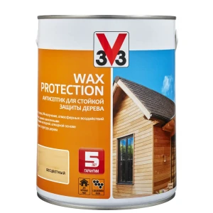 98294343 Антисептик алкидный для дерева V33 WAX PROTECTION с добавлением воска полуглянец бесцветный 2.5 л STLM-1369365