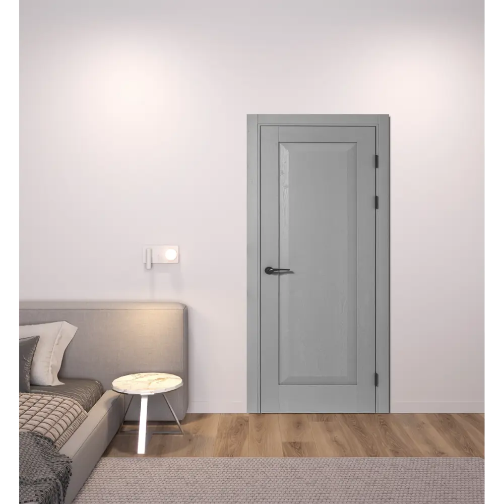 Комплект двери Альпика глухая 80x200 см полипропилен цвет графит вуд с добором 150 мм PORTIKA STLM-2043710 - Вид №1