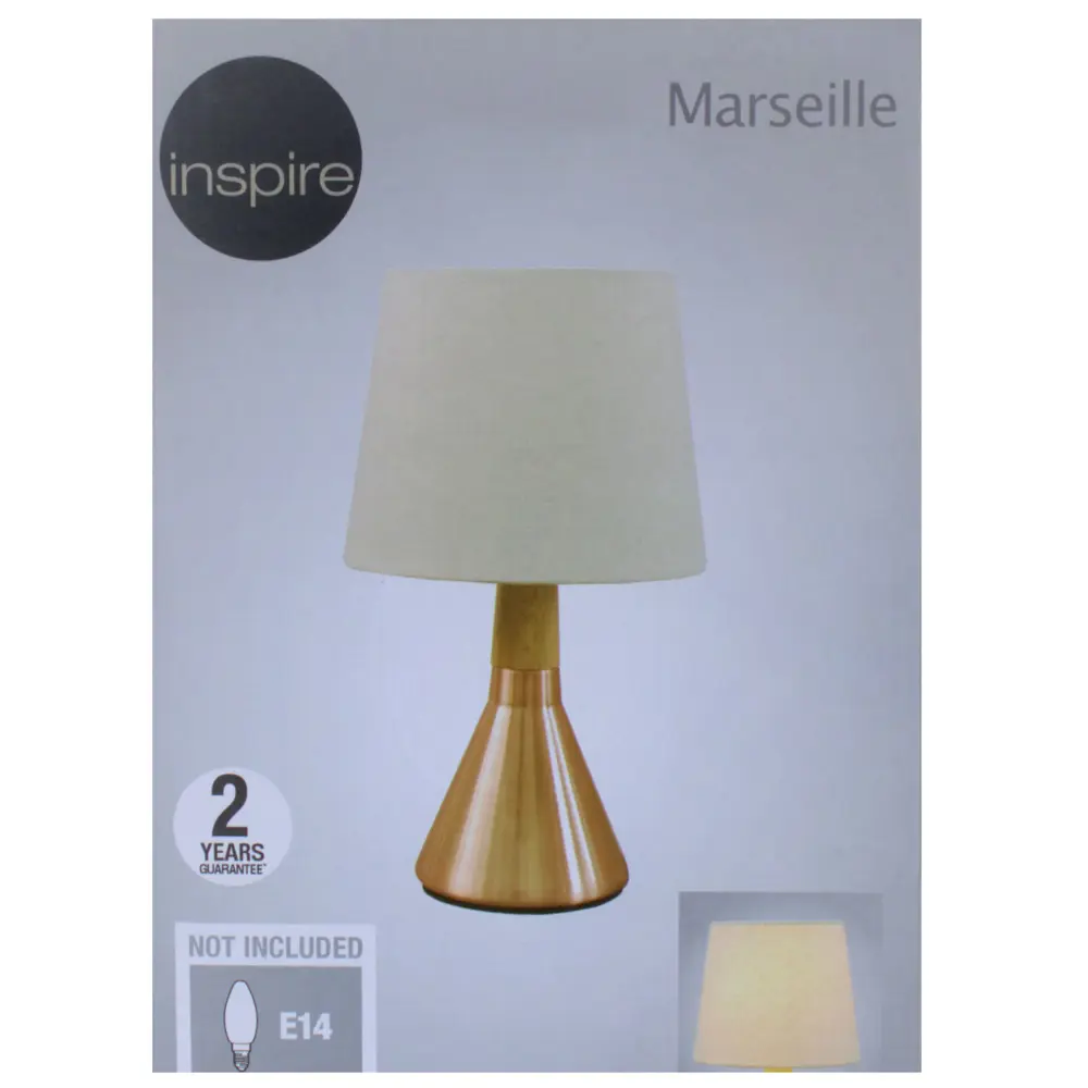 Настольная лампа Marseille 1xE14x40 Вт, металл/лён, цвет латунь INSPIRE STLM-2165857 - Вид №3