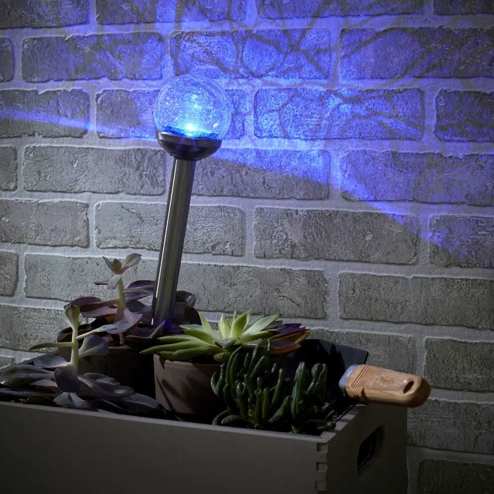 Светильник садовый Inspire Ferula на солнечных батареях, со сменой цвета RGB, цвет никель STLM-2052596 - Вид №5