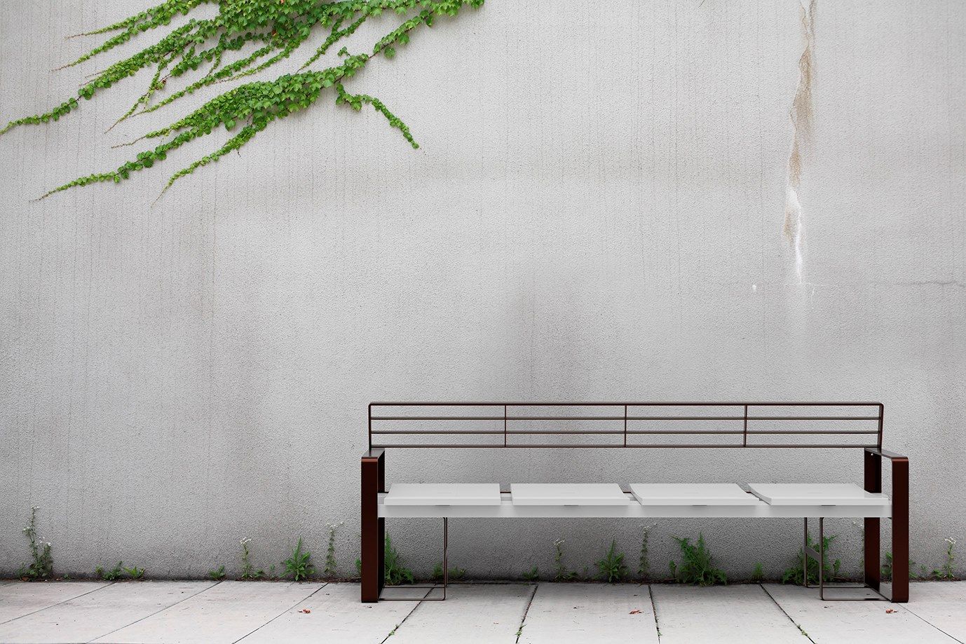 Скамья со спинкой с подлокотниками ULMA Architectural Solutions LUR ARCH-00037337 - Вид №1