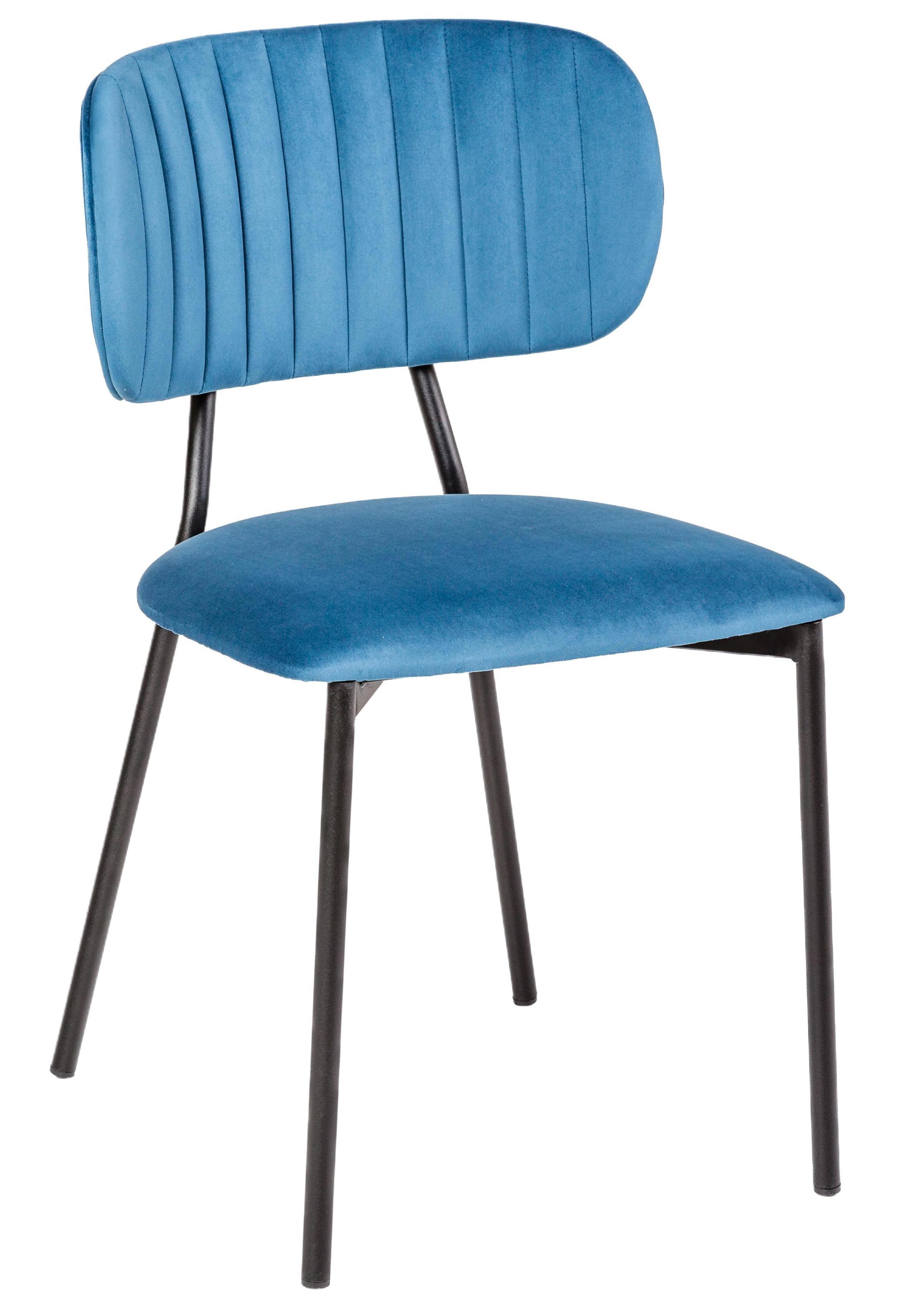 91078020 Кухонный стул 47x79.5x52.5 см микровелюр цвет голубой Fendi STLM-0472414 R-HOME