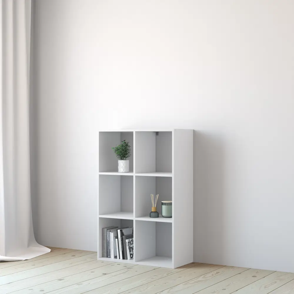Стеллаж SPACEO KUB 3x2К, 70х104х31,7 см, цвет белый 82037446 STLM-2006650  - Вид №4