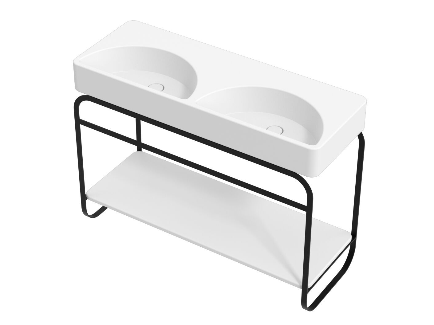 Двойная раковина из нержавеющей стали со встроенной раковиной Alice Ceramica Lunaris ARCH-00032601