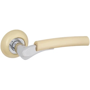 Дверная ручка Palladium Alice SG/CP, без запирания, комплект, цвет матовое золото/глянцевый хром