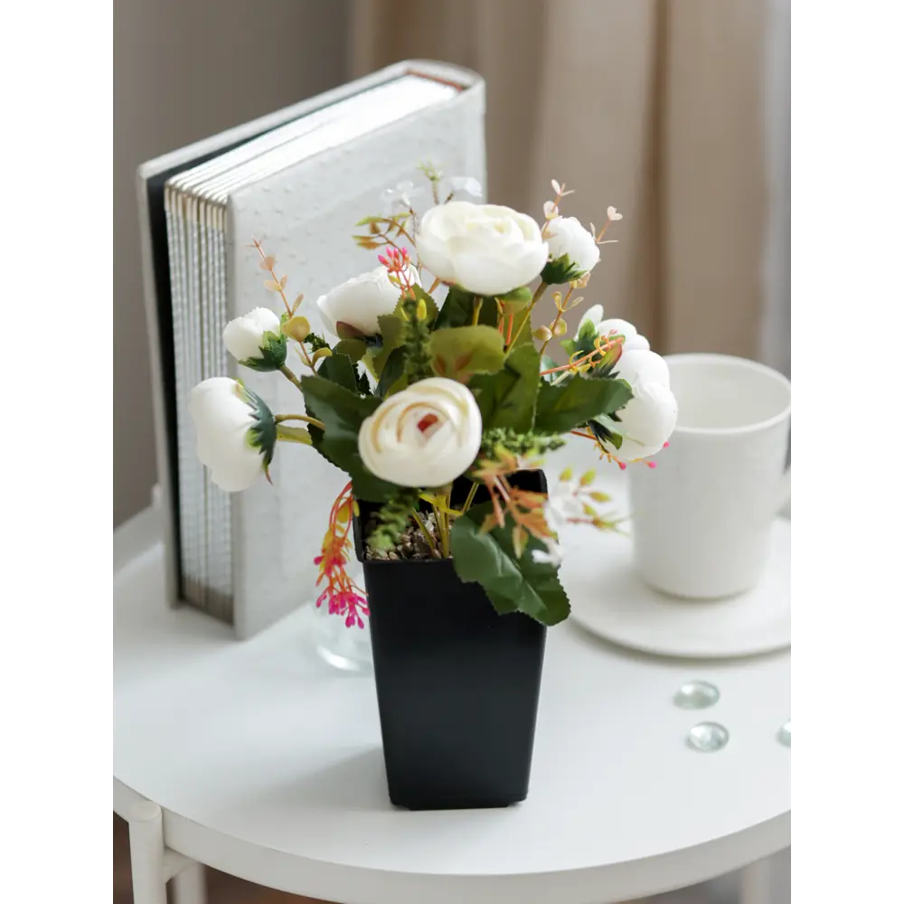 89356242 Искусственное растение в горшке камелия h30 см цвет белый STLM-0958611 Santreyd  - Вид №3