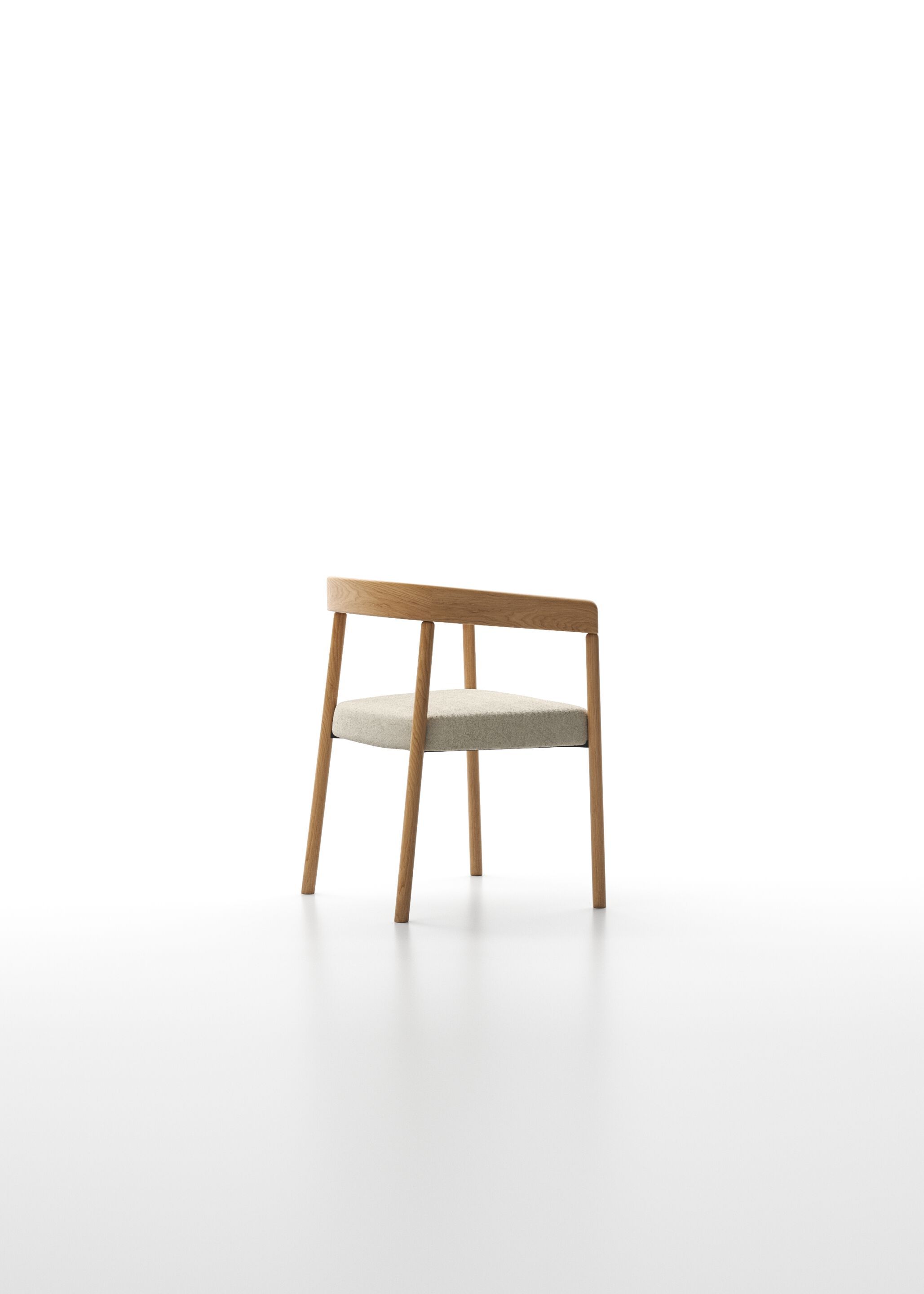 Деревянный стул с мягким сиденьем Omelette Editions Nua ARCH-00009312 - Вид №3
