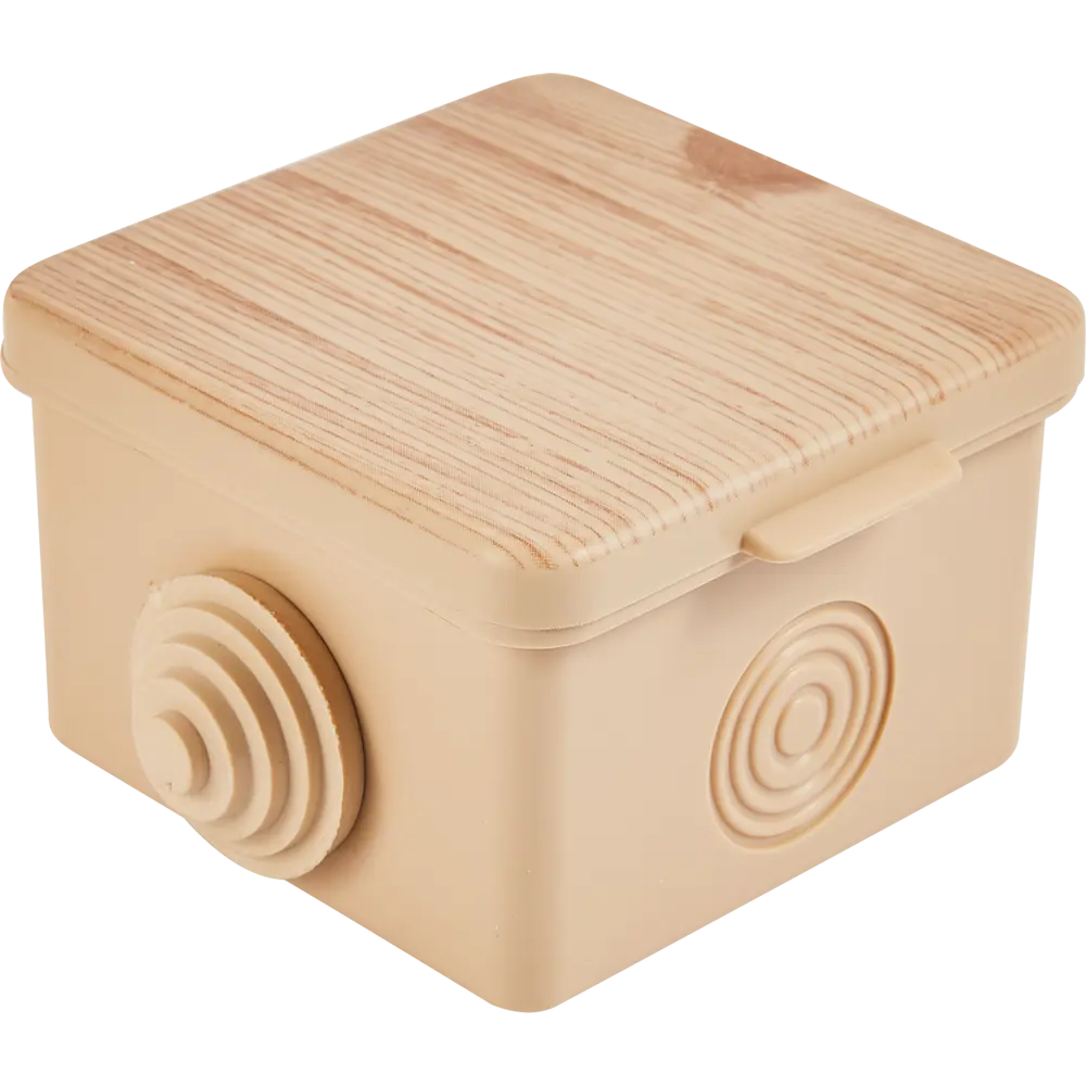 Распределительная коробка открытая TDM 65x65x50 мм 4 ввода IP54 цвет сосна STLM-2118546