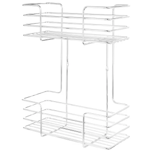 Полка для ванной ЧМЗ Новые горизонты 503-002-01 прямая 2 яруса 13.5x30x39 см цвет хром