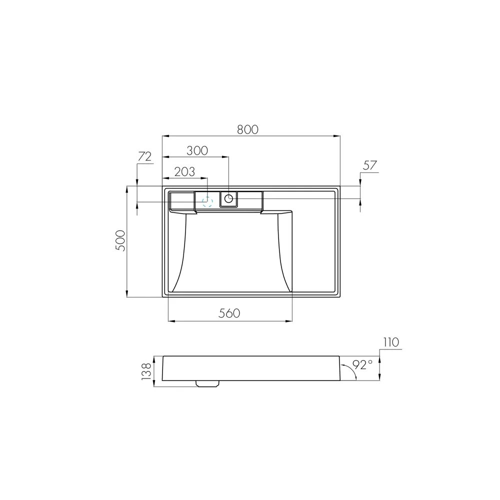 Раковина на стиральную машину Aquaton Рейн 80 см правая белая STLM-2187034 - Вид №8