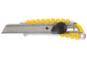 15726801 Усиленный технический нож с металлическим корпусом с резиновыми вставками и вращающимся прижимом, 18 мм IT 10257 FIT