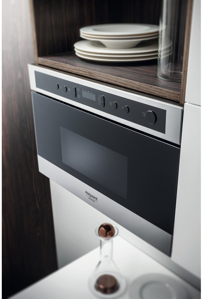 MN 513 IX HA 38,2 x 59,5 x 32 см, 22 л, 4 уровня мощности, технология multiwaves, dynamic defrost, гриль, дисплей, электронное управление, нержавеющая сталь Hotpoint-Ariston Santreyd  - Вид №3