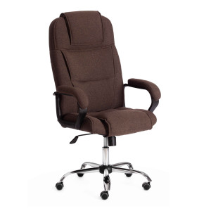 90797219 Офисное кресло Bergamo (22) ткань цвет темно-коричневый/хром STLM-0386662 TETCHAIR