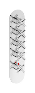 EUA412OONWO Комплект наружных частей термостата на 4 потребителей - вертикальная овальная панель с ручками Wow IB Aqua - 4 потребителя