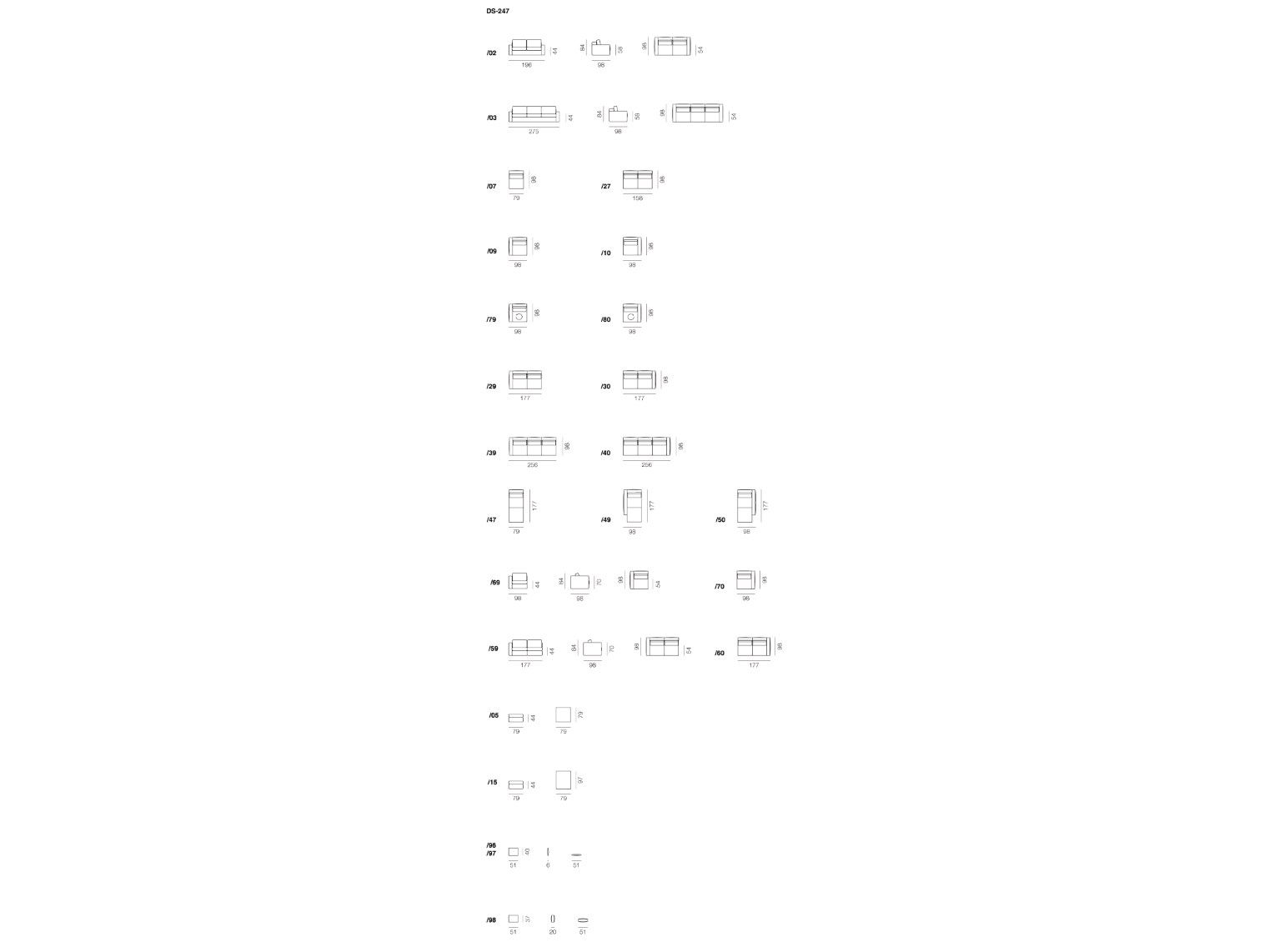 4-местный кожаный диван de Sede DS-247 ARCH-00102808 - Вид №3