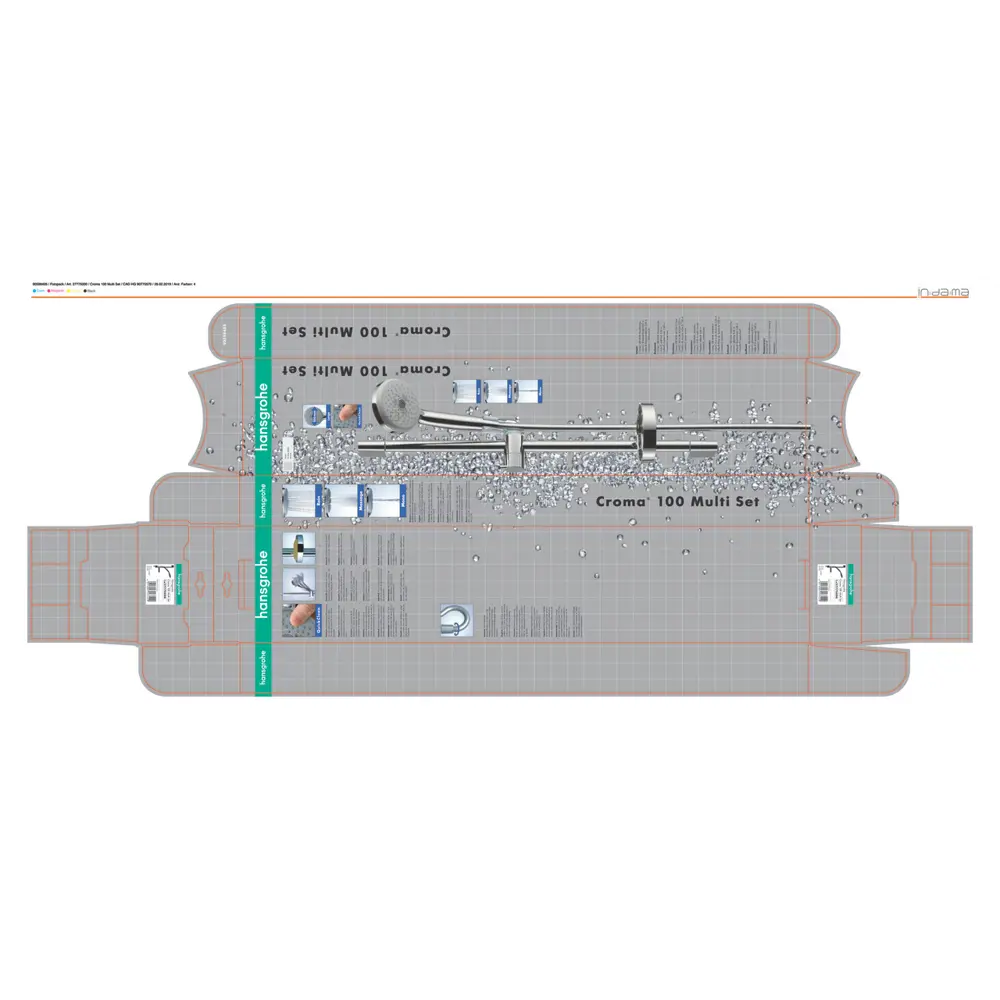 Душевой гарнитур Hansgrohe Croma 100 Multi 3 режима цвет хром Без серии STLM-2013146 - Вид №2