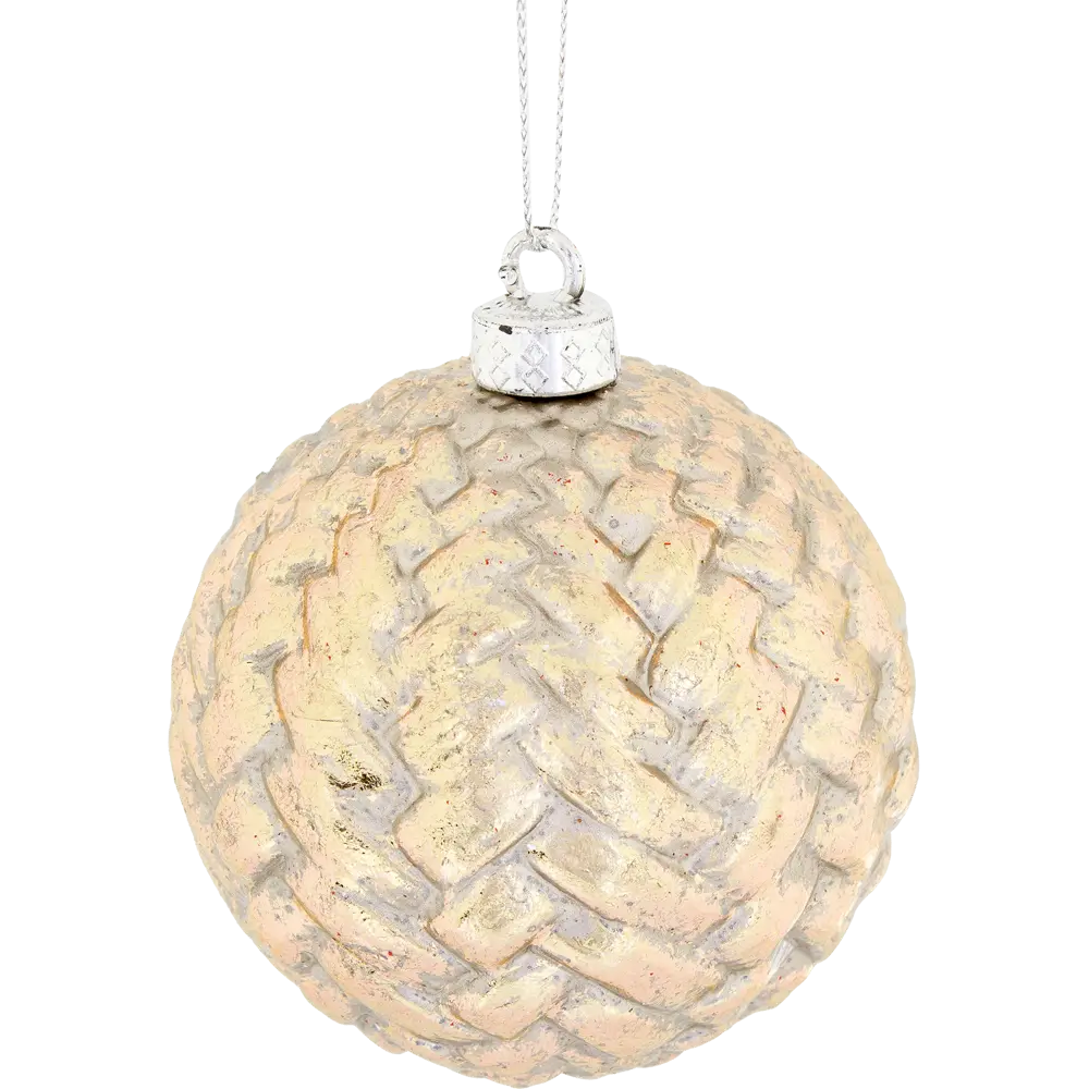 Шар ёлочный Christmas плетение ø 7.8 см пластик шампань Santreyd STLM-2066635