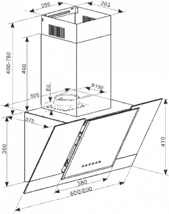 8119326 Вытяжка наклонная Kaiser AT 8438 FW Eco белый/белый STDN-0097454 - Вид №12