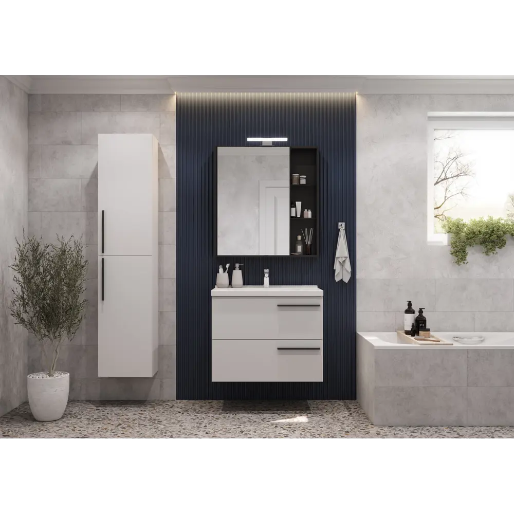 Зеркальный шкаф Aquaton Амели 80 см, антрацит STLM-2122432 - Вид №2