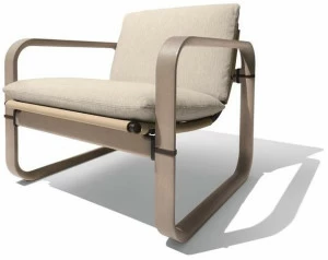 Giorgetti Садовое кресло из ясеня с подлокотниками, обитое в современном стиле Loop