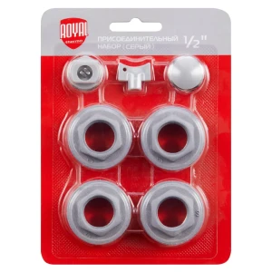 Монтажный комплект для радиатора Royal Thermo 1/2" сталь серый 7 шт.