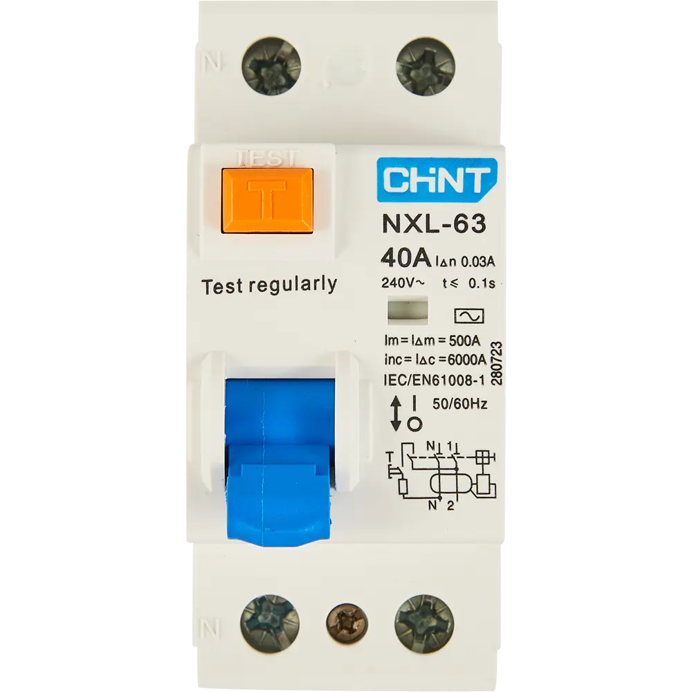 УЗО CHINT NXB-63S 2P 40 A 30 мА 6 кА AC STLM-2006184 - Вид №2